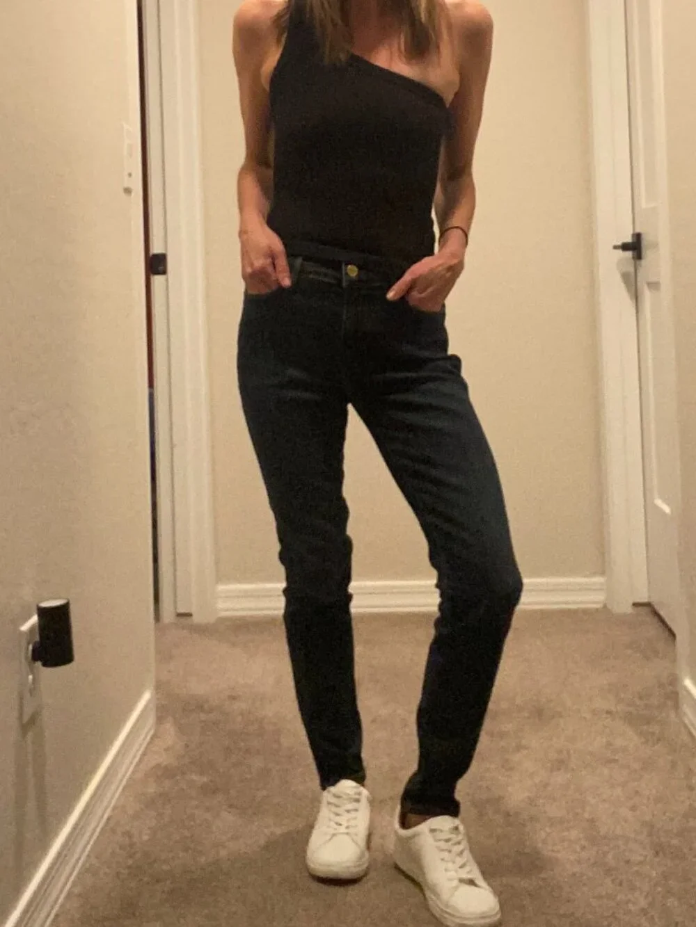 FRAME Le High Skinny Jeans Dark Wash High Rise Stretch 25